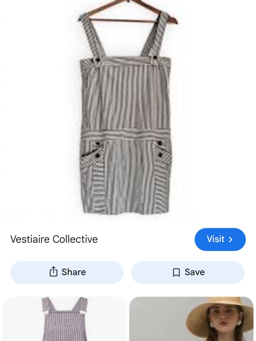 Gray Striped Casual Pinafore Dress with Pocket Detail